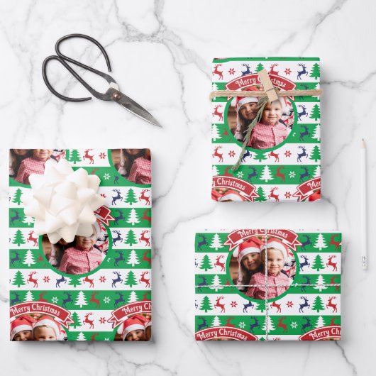 Ugly Christmas Sweater Bright Jumper Photo ラッピングペーパーシート (正面)