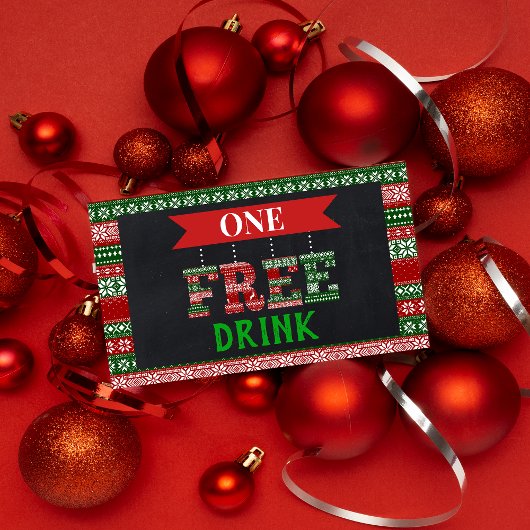 Ugly Christmas Sweater Free Drink Party Ticket 割引カード
