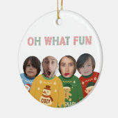 Ugly Christmas Sweater Funny Face Personalized セラミックオーナメント (左)