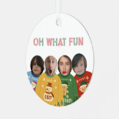 Ugly Christmas Sweater Funny Face Personalized メタルオーナメント (正面左)