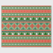 Ugly Christmas Sweater Green and Red ラッピングペーパー (フラット)