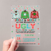 Ugly Christmas Sweater Holiday Party アクリル招待状 (インサイチュ (ポータブル))