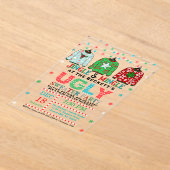 Ugly Christmas Sweater Holiday Party アクリル招待状 (レイダウン)