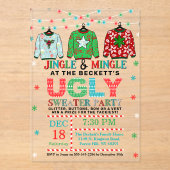 Ugly Christmas Sweater Holiday Party アクリル招待状 (正面)