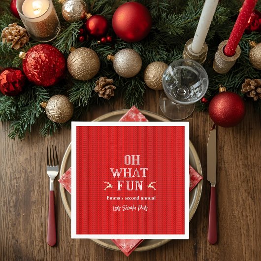 Ugly Christmas Sweater Holiday Party  スタンダードカクテルナプキン