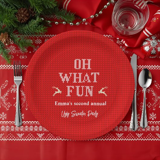 Ugly Christmas Sweater Holiday Party  ペーパープレート