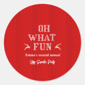 Ugly Christmas Sweater Holiday Party  ラウンドシール (正面)