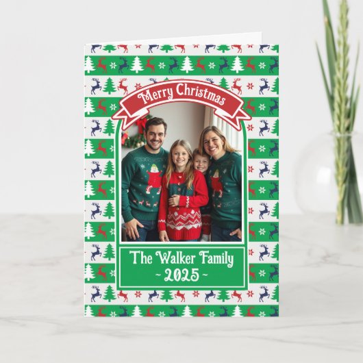 Ugly Christmas Sweater Jumper Family Photo  カード (正面)