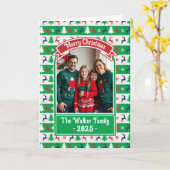 Ugly Christmas Sweater Jumper Family Photo  カード (黄色い花)