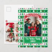 Ugly Christmas Sweater Jumper Family Photo シーズンポストカード (正面/裏面)