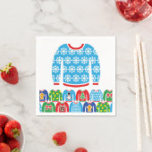 Ugly Christmas Sweater Party Holiday Snowflakes Na スタンダードカクテルナプキン (インサイチュ)