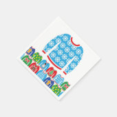 Ugly Christmas Sweater Party Holiday Snowflakes Na スタンダードカクテルナプキン (角)
