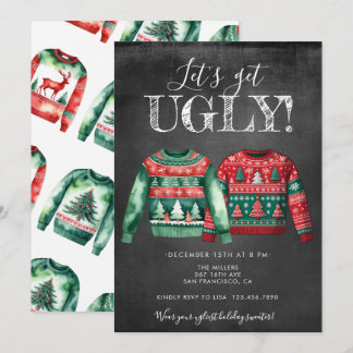 Ugly Christmas Sweater Party Invitation 招待状