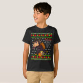Ugly Christmas Sweater Pattern Kids Krampus Basket Tシャツ (正面フル)