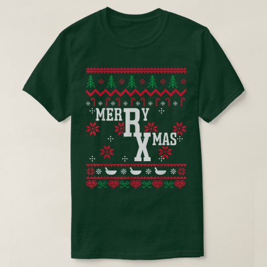 Ugly Christmas Sweater Pharmacy Merry Xmas Pharmac Tシャツ (デザイン正面)