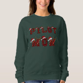 Ugly Christmas Sweater Pilot Mom Aviation Funny スウェットシャツ (正面)