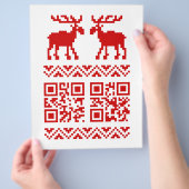Ugly Christmas Sweater QR Code Happy New Year ! チラシ (手)