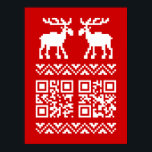 Ugly Christmas Sweater QR Code Happy New Year ! ポスター<br><div class="desc">Ugly Interactive Xmas Moose / Elk / Caribou Sweater Pixel Art Jacquard Pattern Knitwear ~ QR Reads Merry Christmas / Happy New Year !

Globe Trotters specialises in idiosyncratic imagery from around the globe. Here you will find unique Greeting Cards,  Postcards,  Posters,  Mousepads and more.</div>