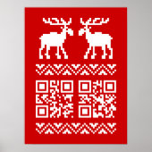 Ugly Christmas Sweater QR Code Happy New Year ! ポスター (正面)