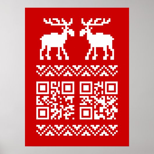 Ugly Christmas Sweater QR Code Happy New Year ! ポスター (正面)