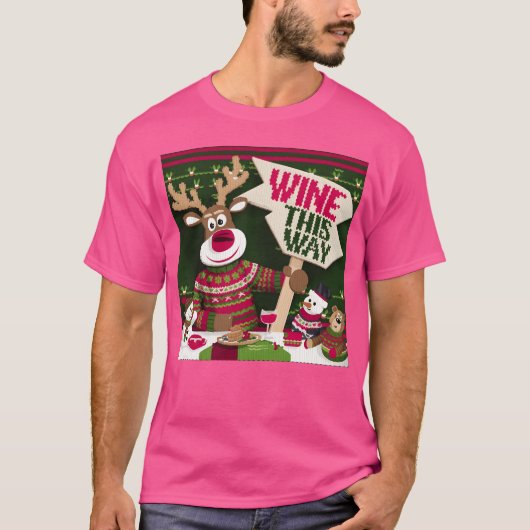 Ugly Christmas Sweater Rein with friends gift Tシャツ (正面)