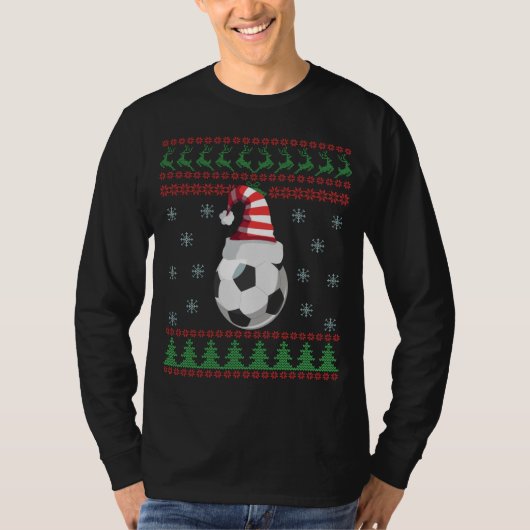 Ugly Christmas Sweater Soccer Sport Lovers Gift Tシャツ (正面)