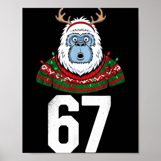 Ugly Christmas Sweater Yeti Gorilla Reindeer 67  ポスター (正面)
