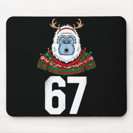 Ugly Christmas Sweater Yeti Gorilla Reindeer 67  マウスパッド (正面)