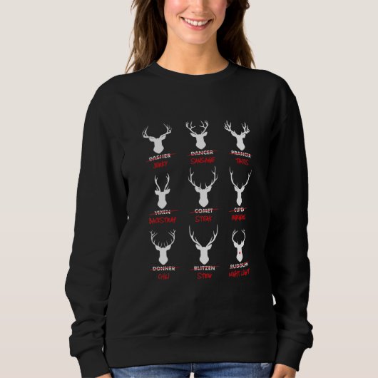 Ugly Christmas Top Deer  Hunter Santa's Reindeer スウェットシャツ (正面)