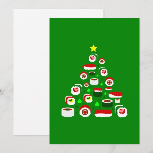 ugly christmas tree sushi シーズンカード (正面/裏面)