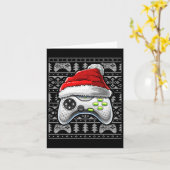 Ugly Christmas Video Game Controller Christmas Gam カード (黄色い花)