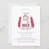 Ugly Christmas Watercolor Sweater Party 招待状 (正面)