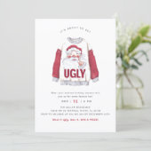 Ugly Christmas Watercolor Sweater Party 招待状 (スタンド正面)
