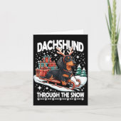 Ugly Dachshund Christmasthrough The Snow Gift Chri カード (正面)