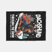 Ugly Dachshund Christmasthrough The Snow Gift Chri フリースブランケット (正面(横))