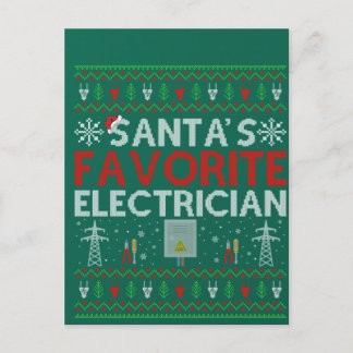 Ugly Electrician Xmas Gift Santa Loves Electrician ポストカード