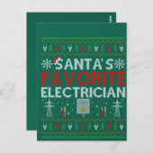 Ugly Electrician Xmas Gift Santa Loves Electrician ポストカード (正面/裏面)