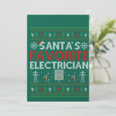 Ugly Electrician Xmas Gift Santa Loves Electrician 招待状 (スタンド正面)