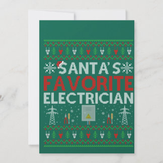 Ugly Electrician Xmas Gift Santa Loves Electrician 招待状