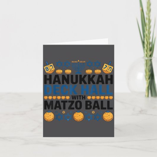 Ugly Hanukkah Deck Hall With Matzo Ball Chanukah  カード (正面)