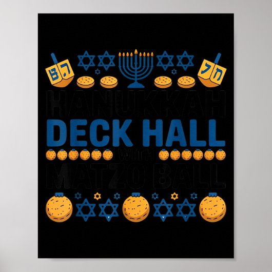 Ugly Hanukkah Deck Hall With Matzo Ball Chanukah  ポスター (正面)