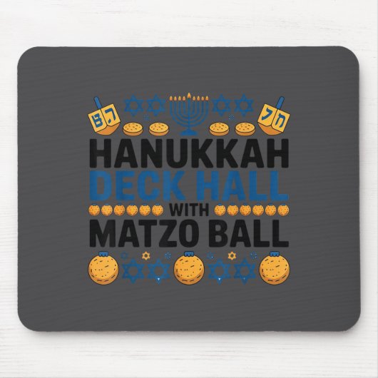 Ugly Hanukkah Deck Hall With Matzo Ball Chanukah  マウスパッド (正面)