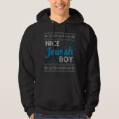 Ugly Hanukkah Nice Jewish Boy Matching パーカ (正面)