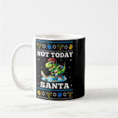 Ugly Hanukkah Sweater Not Today Santa Dinosaur Hoc コーヒーマグカップ (左)