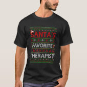 Ugly Lighting Santa'S Favorite Therapist Tシャツ (正面)