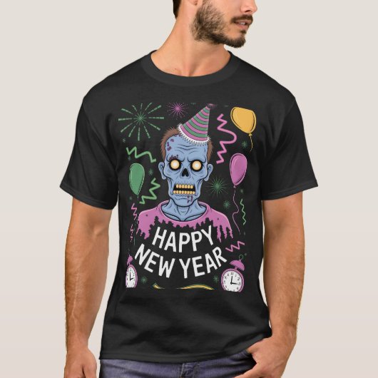 Ugly New Year Zombie Party Disaster Tシャツ (正面)