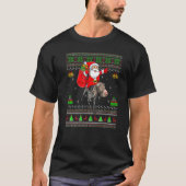 Ugly Santa Riding German Shorthaired Pointer Dog C Tシャツ (正面)