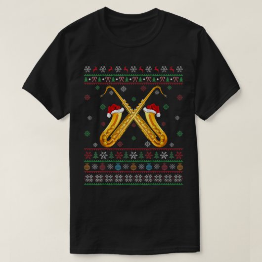 Ugly Saxophone Music Lover Matching Saxophone Chri Tシャツ (デザイン正面)