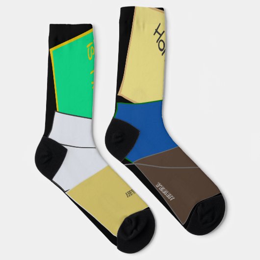 Ugly squares, text and colors ソックス (右)