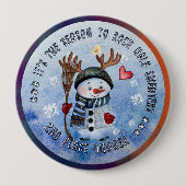 Ugly Sweater 2nd Winner FUNNY SNOWMAN Button 缶バッジ (正面)